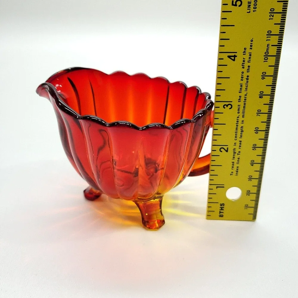 Imperial‎ Glass Amberina Pillar Flute Creamer Handle Round 1940's Vintage Retro